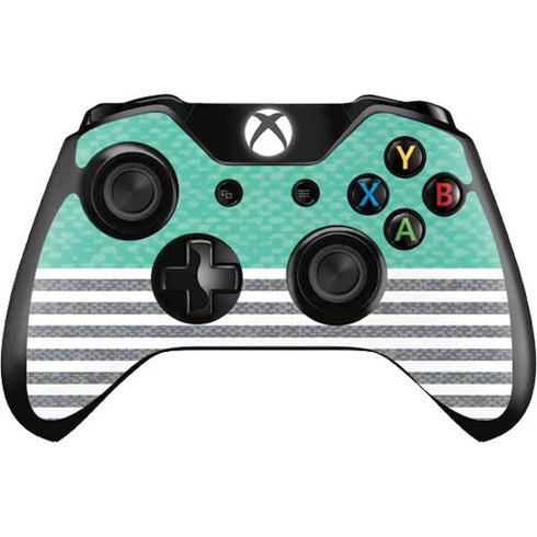 Teal and Grey Stripes Xbox One Controller Skin