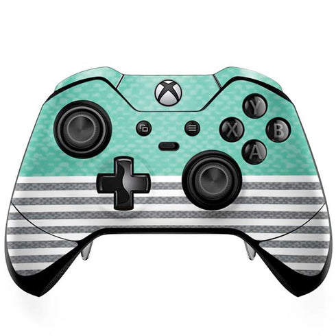 Teal and Grey Stripes Xbox One Elite Controller Skin