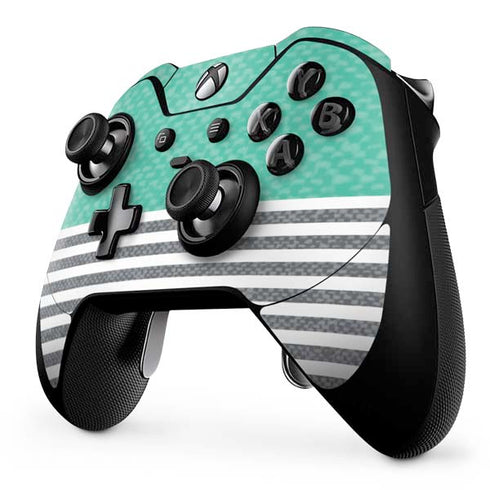 Teal and Grey Stripes Xbox One Elite Controller Skin