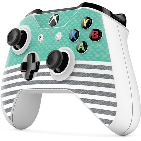 Teal and Grey Stripes Xbox One S All-Digital Edition Bundle Skin