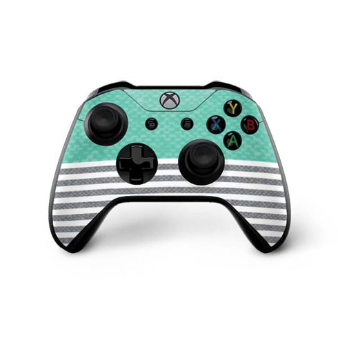 Teal and Grey Stripes Xbox One X Bundle Skin