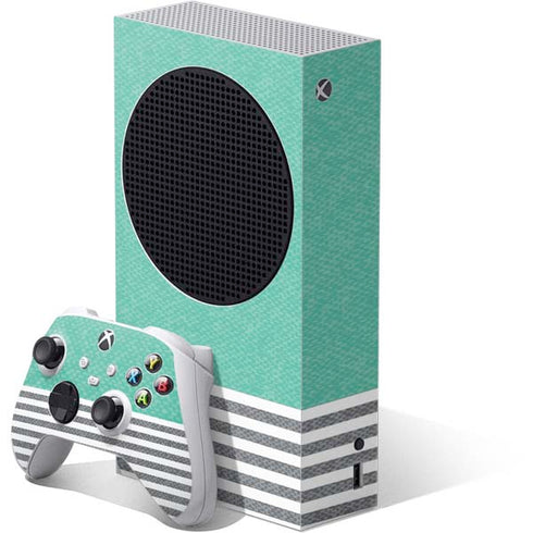 Teal and Grey Stripes Xbox Series S Bundle Skin