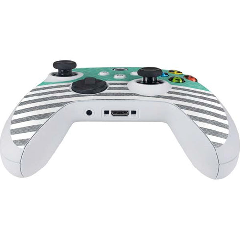 Teal and Grey Stripes Xbox Series S Controller Skin