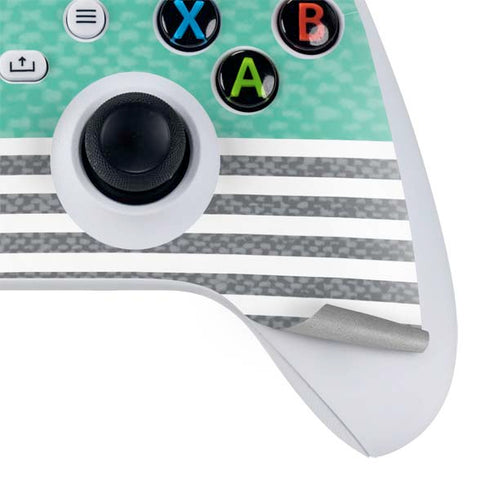 Teal and Grey Stripes Xbox Series S Controller Skin