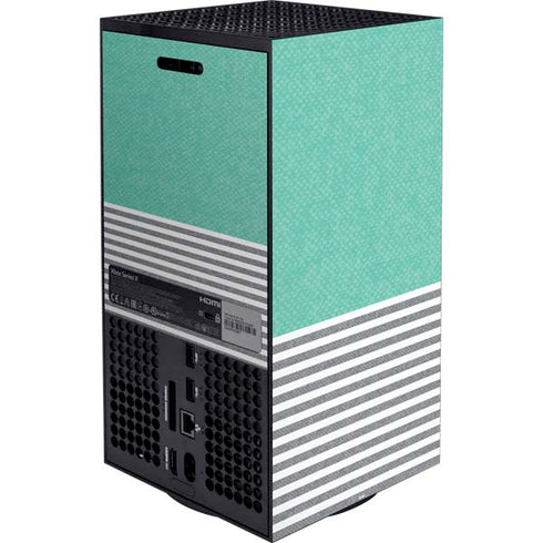Teal and Grey Stripes Xbox Series X Bundle Skin