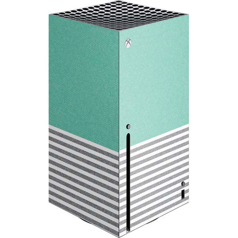 Teal and Grey Stripes Xbox Series X Console Skin