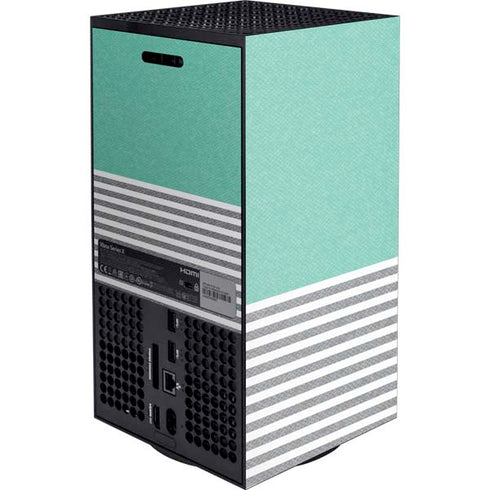 Teal and Grey Stripes Xbox Series X Console Skin