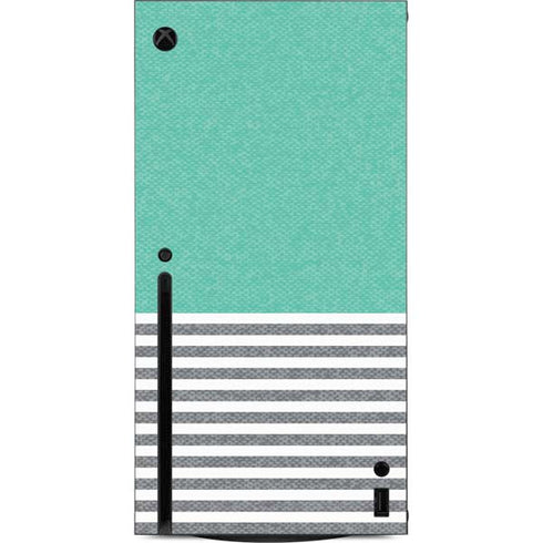 Teal and Grey Stripes Xbox Series X Console Skin