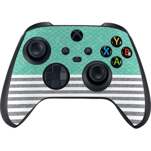Teal and Grey Stripes Xbox Series X Controller Skin