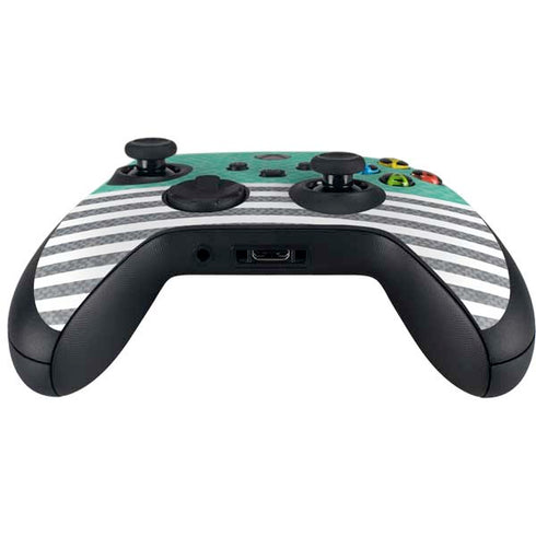 Teal and Grey Stripes Xbox Series X Controller Skin