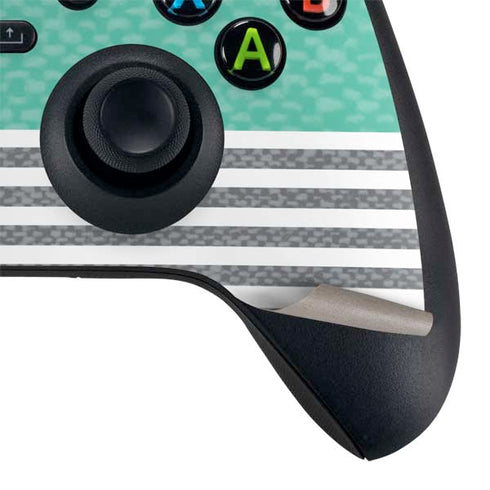 Teal and Grey Stripes Xbox Series X Controller Skin