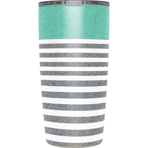Teal and Grey Stripes Yeti 20oz Tumbler Skin