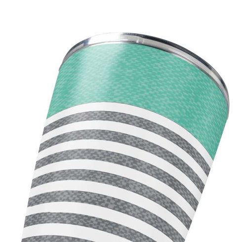 Teal and Grey Stripes Yeti 20oz Tumbler Skin