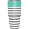 Teal and Grey Stripes Yeti 30oz Rambler Tumbler Skin