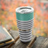 Teal and Grey Stripes Yeti 30oz Rambler Tumbler Skin