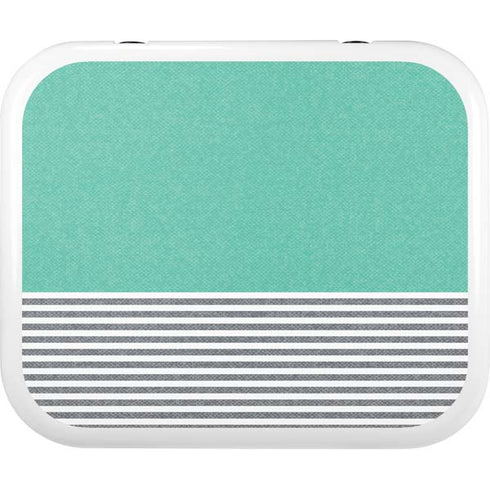 Teal and Grey Stripes YETI Roadie 24 Hard Cooler Skin