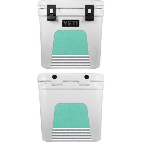 Teal and Grey Stripes YETI Roadie 24 Hard Cooler Skin