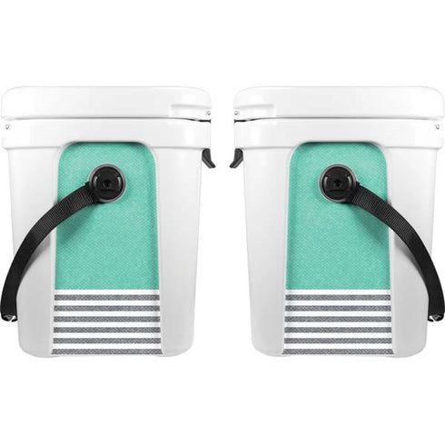 Teal and Grey Stripes YETI Roadie 24 Hard Cooler Skin