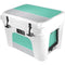 Teal and Grey Stripes YETI Tundra 35 Hard Cooler Skin
