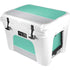 Teal and Grey Stripes YETI Tundra 35 Hard Cooler Skin