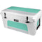 Teal and Grey Stripes YETI Tundra 65 Hard Cooler Skin
