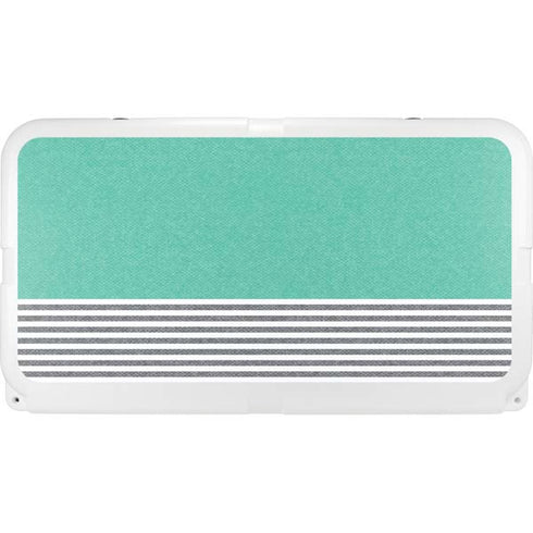 Teal and Grey Stripes YETI Tundra 65 Hard Cooler Skin