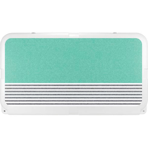 Teal and Grey Stripes YETI Tundra 75 Hard Cooler Skin