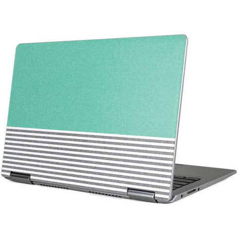Teal and Grey Stripes Yoga 710 14in Skin