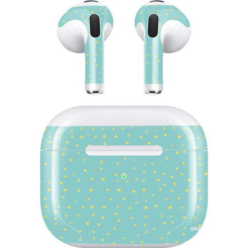Teal and Yellow Polka Dots Apple AirPods (3rd Gen 2021) Skin