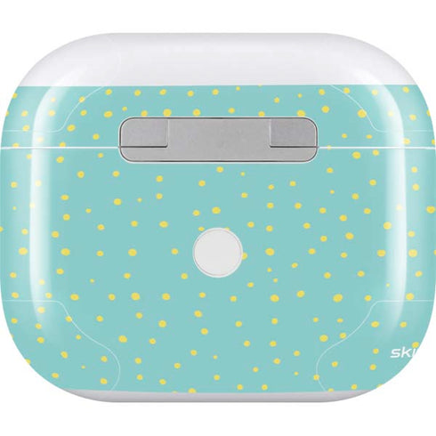 Teal and Yellow Polka Dots Apple AirPods (3rd Gen 2021) Skin
