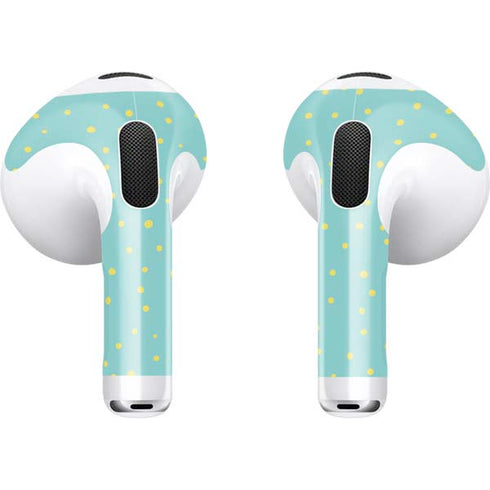 Teal and Yellow Polka Dots Apple AirPods (3rd Gen 2021) Skin
