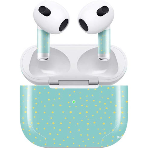 Teal and Yellow Polka Dots Apple AirPods (3rd Gen 2021) Skin