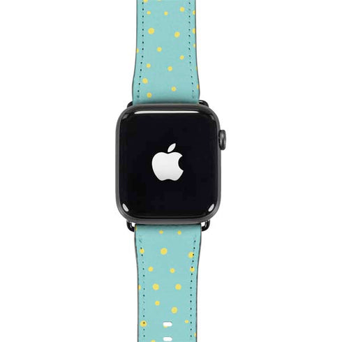 Teal and Yellow Polka Dots Apple Watch Band 42-44mm