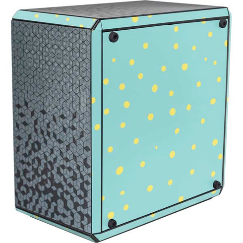 Teal and Yellow Polka Dots Cooler Master MasterBox Q300L Mini Tower Skin