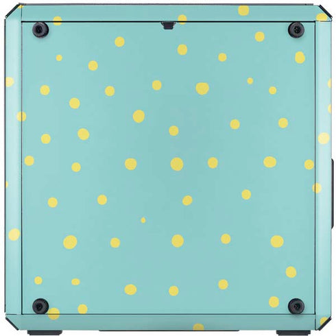 Teal and Yellow Polka Dots Cooler Master MasterBox Q300L Mini Tower Skin