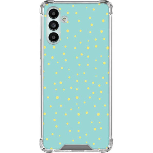 Teal and Yellow Polka Dots Galaxy A13 5G Clear Case