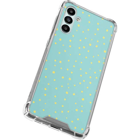 Teal and Yellow Polka Dots Galaxy A13 5G Clear Case