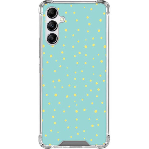 Teal and Yellow Polka Dots Galaxy A14 5G Clear Case