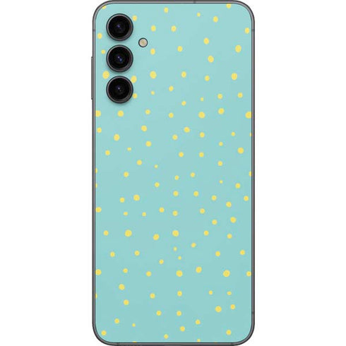 Teal and Yellow Polka Dots Galaxy A14 5G Skin