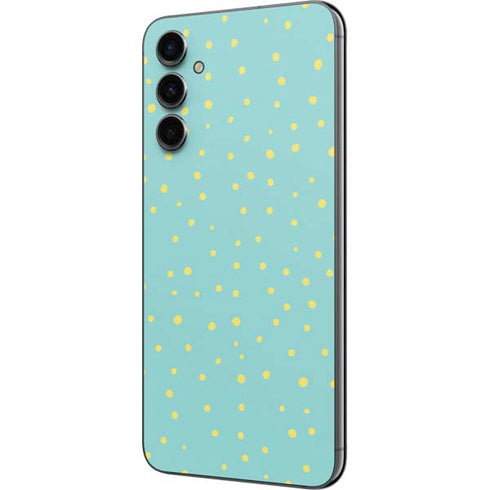 Teal and Yellow Polka Dots Galaxy A14 5G Skin