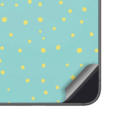 Teal and Yellow Polka Dots Galaxy A14 5G Skin