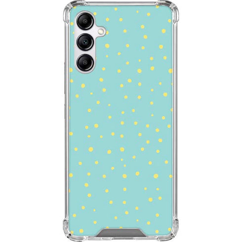 Teal and Yellow Polka Dots Galaxy A15 5G Clear Case