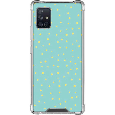 Teal and Yellow Polka Dots Galaxy A51 5G Clear Case