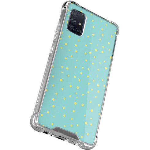 Teal and Yellow Polka Dots Galaxy A51 5G Clear Case