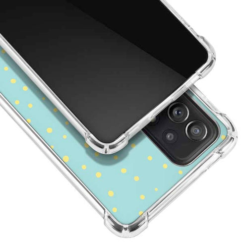 Teal and Yellow Polka Dots Galaxy A52 5G Clear Case