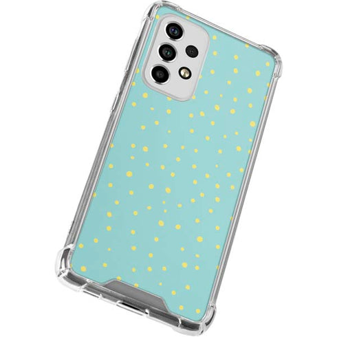 Teal and Yellow Polka Dots Galaxy A53 5G Clear Case