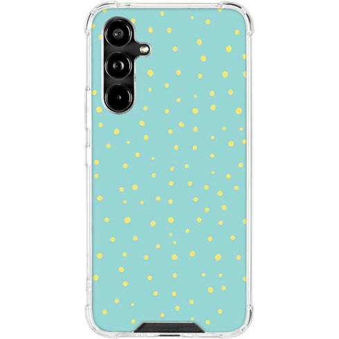 Teal and Yellow Polka Dots Galaxy A54 5G Clear Case