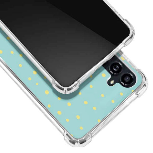 Teal and Yellow Polka Dots Galaxy A54 5G Clear Case