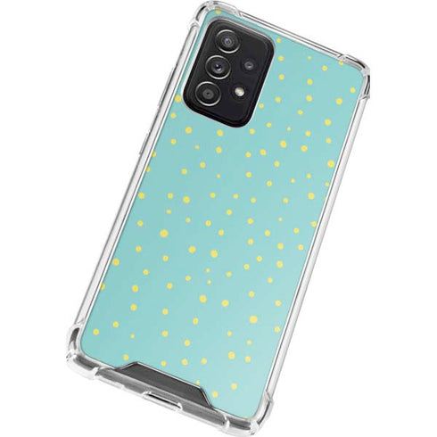 Teal and Yellow Polka Dots Galaxy A72 5G Clear Case