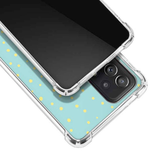 Teal and Yellow Polka Dots Galaxy A72 5G Clear Case